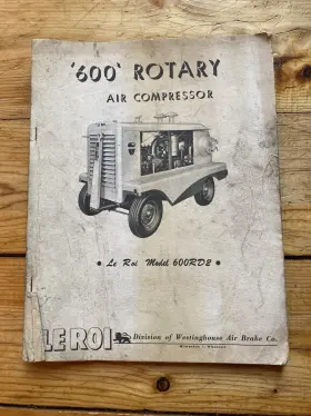 600RD2 LE ROI MILWAUKEE Rotary Air Compressor Instruction