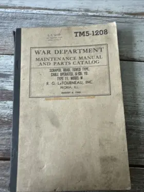TM5-1208 LETOURNEAU Yd Scraper Operator Manual Service Book