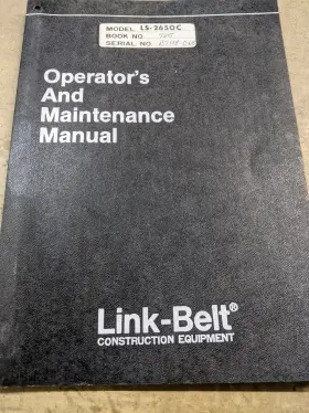LS-2650C LINK-BELT Operators Manual