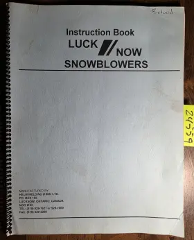 D9000 LUCKNOW Snowblower Oper Manual