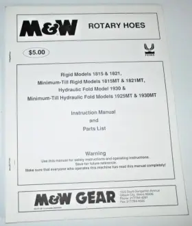 1930MT M-W Rotary Hoe Instruction Manual
