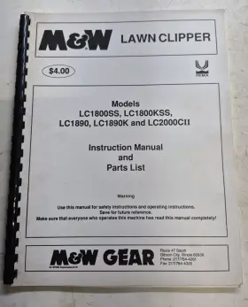 LC-1400 M-W Operators Manual Lists Mower