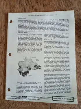 CRD95 MACK Top Dual Reduction Carriers Manual Repair Service