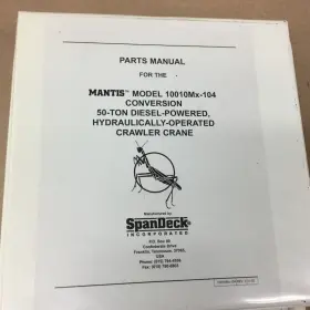 10010MX-104 MANTIS Manual Book Catalog Crawler Crane