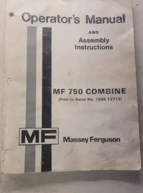 169613713 MASSEY FERGUSON Combine Operator Instruction Manual