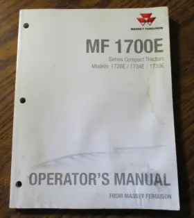 1700E MASSEY FERGUSON Mf Tractor Operators Manual