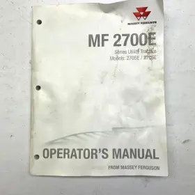 2706E MASSEY FERGUSON Agco Mf Tractor Operator Manual