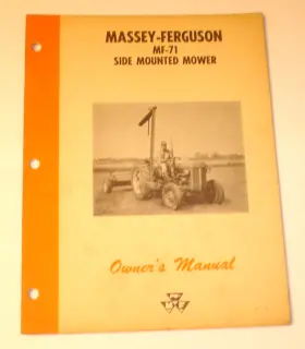 MF-71 MASSEY FERGUSON Mower Operators Manual