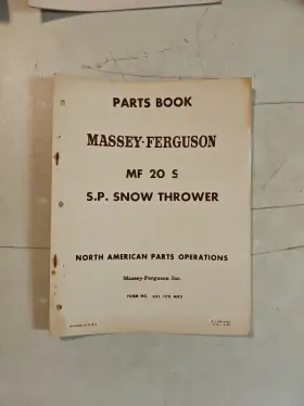 MF20S MASSEY FERGUSON Snow Thrower Book Manual