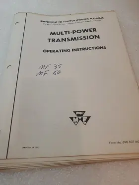 MF35-50 MASSEY FERGUSON Power Transmission Hydraulic Steering