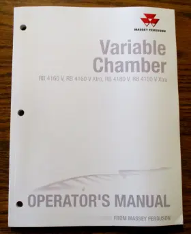 RB4180V MASSEY FERGUSON Chamber Round Baler Operators Manual
