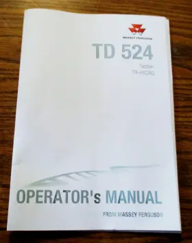 TD524 MASSEY FERGUSON Tr Hydro Tedder Operators Manual Mf