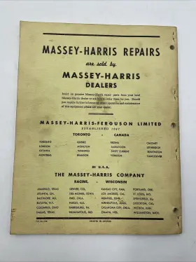 650-730-M2 MASSEY HARRIS Sp Combine Repair Catalog Manual #2
