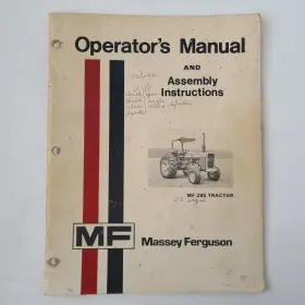 1448316M6 MASSEY HARRIS Ferguson Mf Tractor Operators Manual