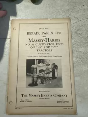 NO.56 MASSEY HARRIS Cultivator Tractors Repair