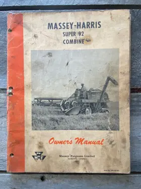 SP92 MASSEY HARRIS Massy Owners Manual Combine Catalog Book