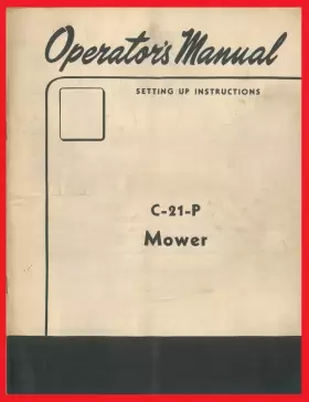 C-21-P MCCORMICK Owners Manual Farmall Hitch Sickle Mower