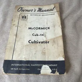 CUB-14 MCCORMICK Owners Manual Cultivator International