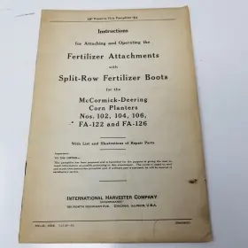 FA-122 MCCORMICK Deering Fertilizer Attachments Split Row