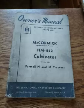 HM-250 MCCORMICK International Harvester Cultivator Owners