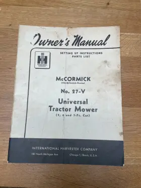 NO.27-V MCCORMICK International Harvester Tractor Mower
