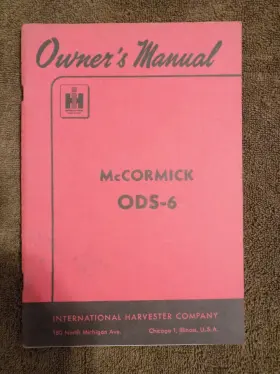 ODS-6 MCCORMICK International Harvester Owners Manual