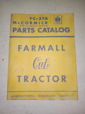 TC-37A MCCORMICK Farmall Cub Tractor Catalog