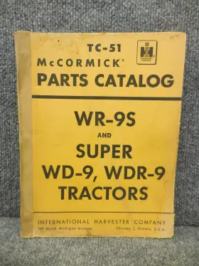 TC-51 MCCORMICK International Tractor Book Catalog Manual