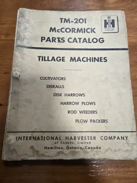 TM-201 MCCORMICK International Harvester Catalog Tillage