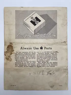 UF258 MCCORMICK Cultivators Owners Manual International #2