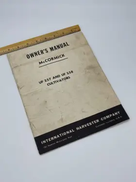 UF258 MCCORMICK Cultivators Owners Manual International #3