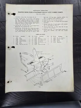 6-0185 MCDONOUGH Snow Plow Snapper Comet