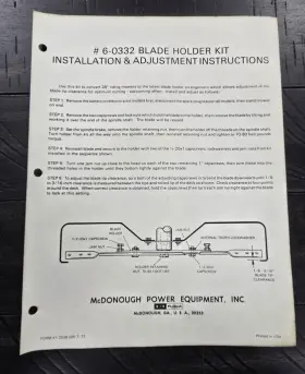 6-0332 MCDONOUGH Snapper Riding Mower Blade Holder Kit