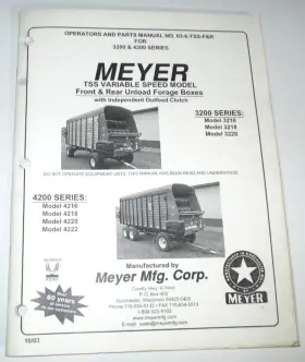 4222 MEYER Forage Box Operators Manual