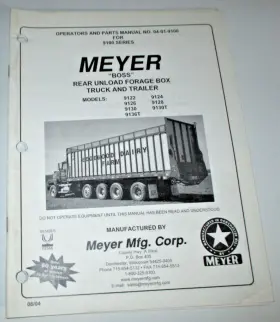 9130T MEYER Rear Unload Forage Box Trailer Operators Manual