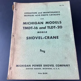 TLDT-20 MICHIGAN Shovel Crane Operation Manual Catalog