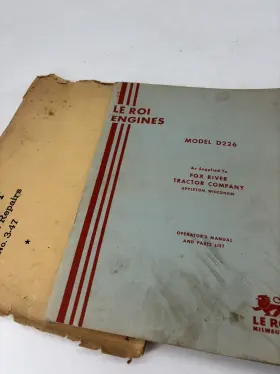 D226 MILWAUKEE Fox River Tractor Roi Operator Manual