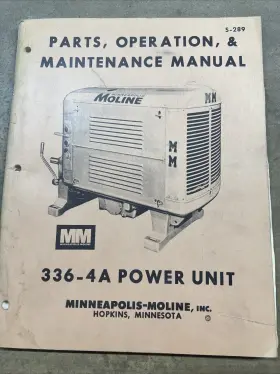 336-4A MINNEAPOLIS MOLINE Power Unit Manual