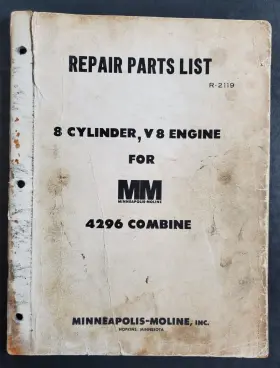 4296 MINNEAPOLIS MOLINE Cylinder Engine Combine Repair