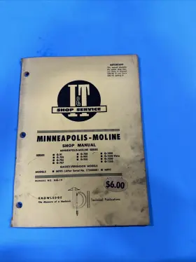 G-1000 MINNEAPOLIS MOLINE Vi Tractor Servicemanual