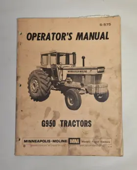 G950 MINNEAPOLIS MOLINE Tractor Operators Manual