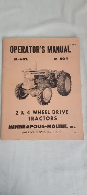 M-604 MINNEAPOLIS MOLINE Manual Operator