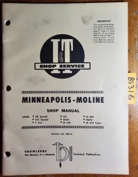 M670 MINNEAPOLIS MOLINE Ub Star Service Manual