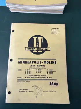 MM-19 MINNEAPOLIS MOLINE Service