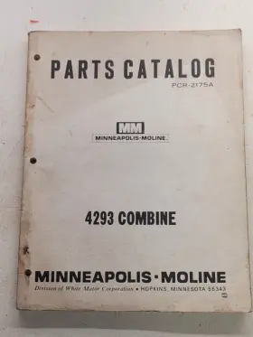 PCR-2175A MINNEAPOLIS MOLINE Combine Catalog Manual