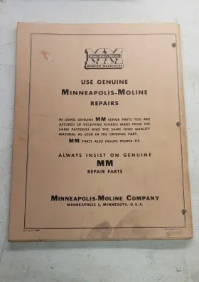 R-1056E MINNEAPOLIS MOLINE Tractor Repair Catalog #3