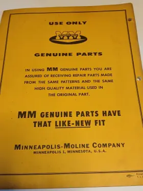 R-1162A MINNEAPOLIS MOLINE Tool Bar Carrier Repair Catalog #2