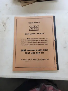 R-1166 MINNEAPOLIS MOLINE Harvestor Repair Catalog Manual #3