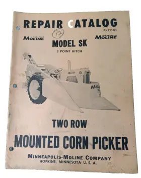 R-2018 MINNEAPOLIS MOLINE Repair Catalog Sk Hitch Row Corn