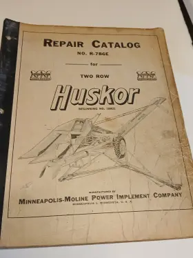 R-786E MINNEAPOLIS MOLINE Row Huskor Repair Catalog